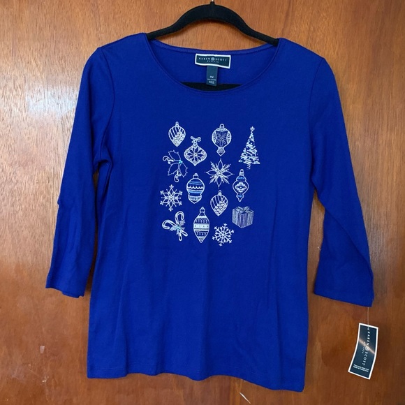 Karen Scott Petite Christmas Long Sleeve - Picture 1 of 2